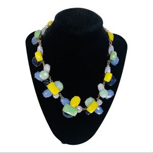 Talbots Multicolor Metal Bead Bib Statement Necklace